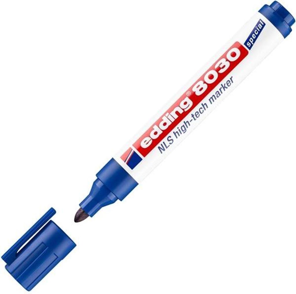 Edding 8030 NLS High-Tech, Modrá, Kuličkový hrot, Plast, Obrázek produktu 