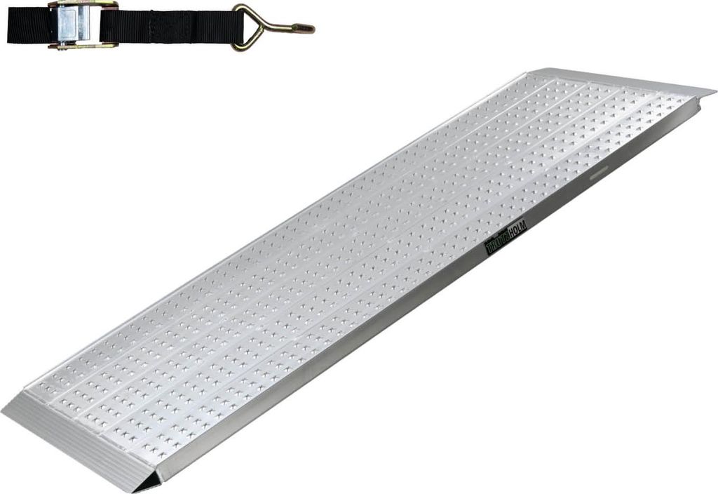TRUTZHOLM 1 x Alu Auffahrrampe 200 x 70 cm Traglast 540 kg grau starr perforiert Verladerampe