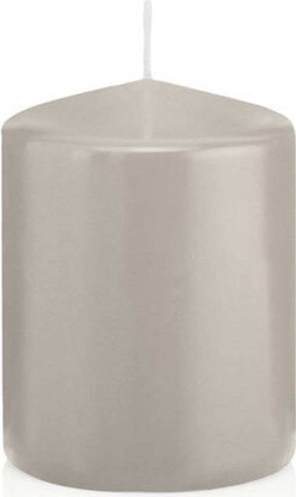 Stumpenkerzen in RAL-Qualität Zinn Grau Ø 58 x 80 mm, 16 Stück