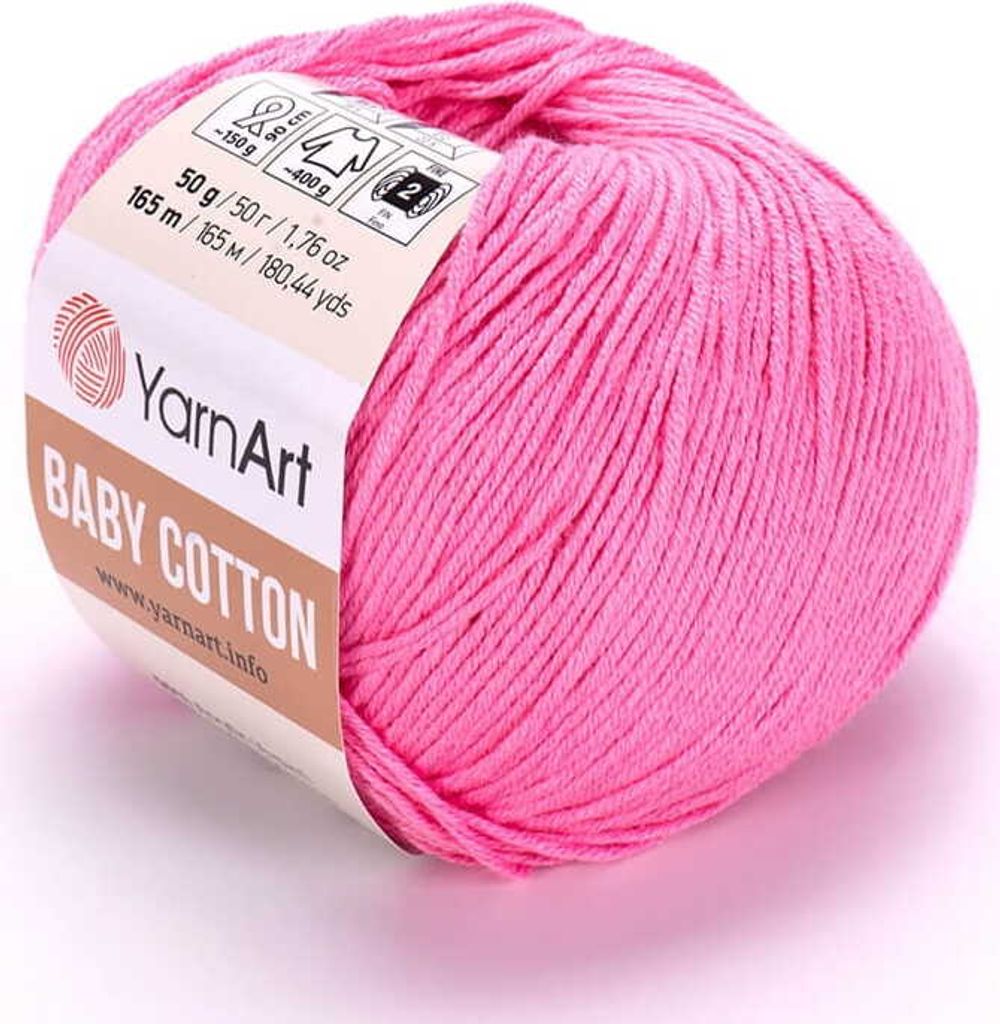 YarnArt Baby Bavlna příze 50 g / 165 m - barva 414 růžová - Obrázek produktu 