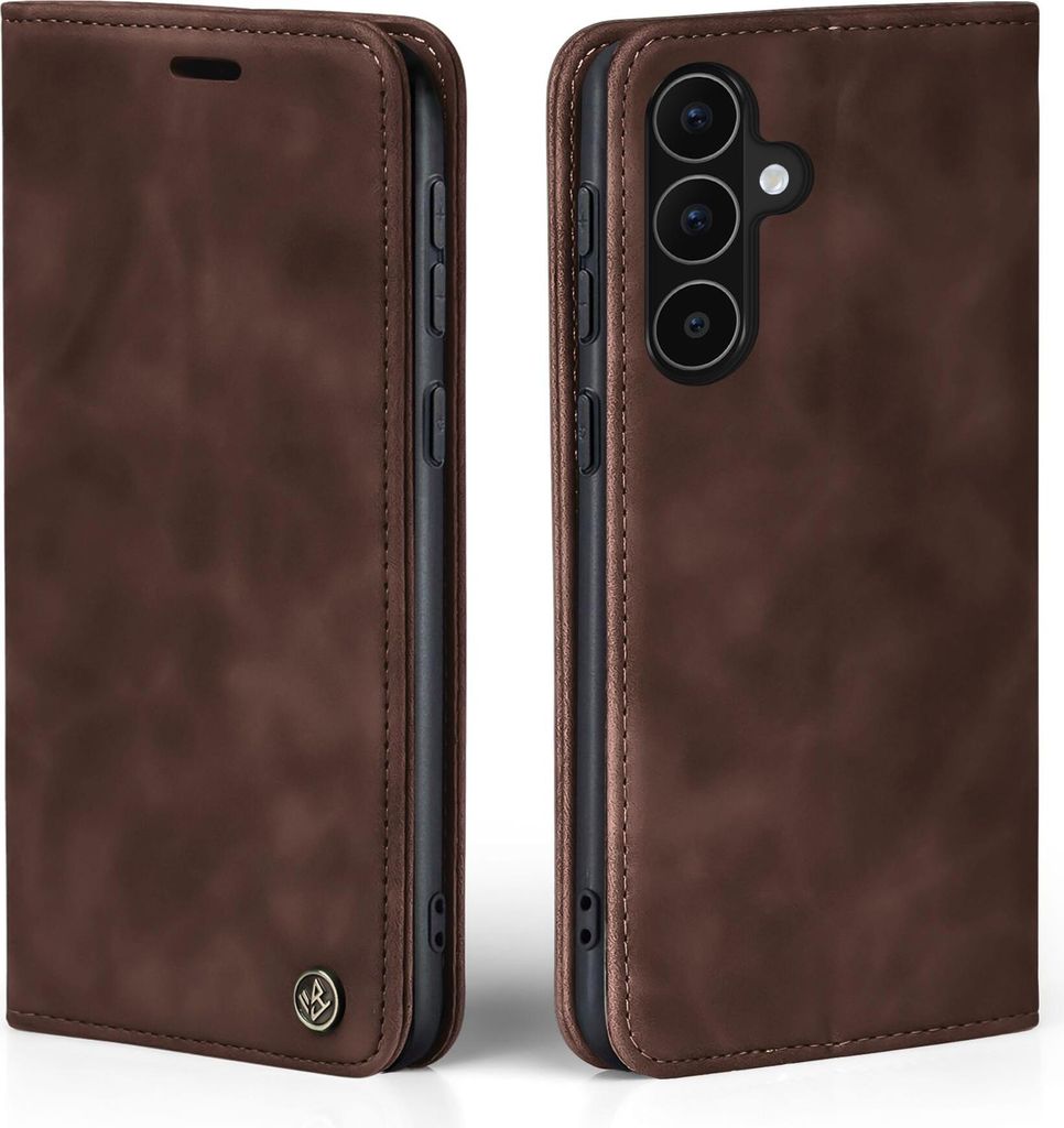 Handy Hülle für Samsung Galaxy A56 5G Klapphülle Bookcase Flip Cover Handy Tasche Etui Farbe: Dunkelbraun