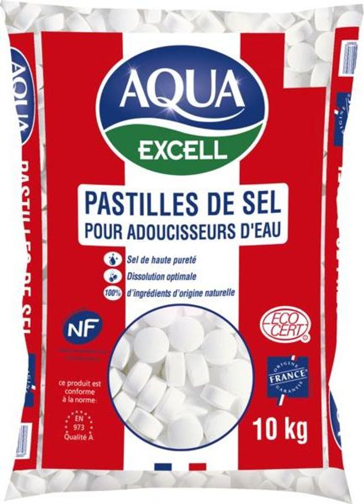 Sel Adoucisseur Aqua Excell 10kg Sel Raffiné Pour Image du produit 
