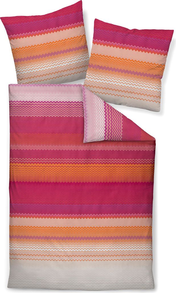 Janine Design Bettwäsche-Garnitur Mako-Satin 98120 moments Farbe pink koralle Größe 200x200+2x80x80
