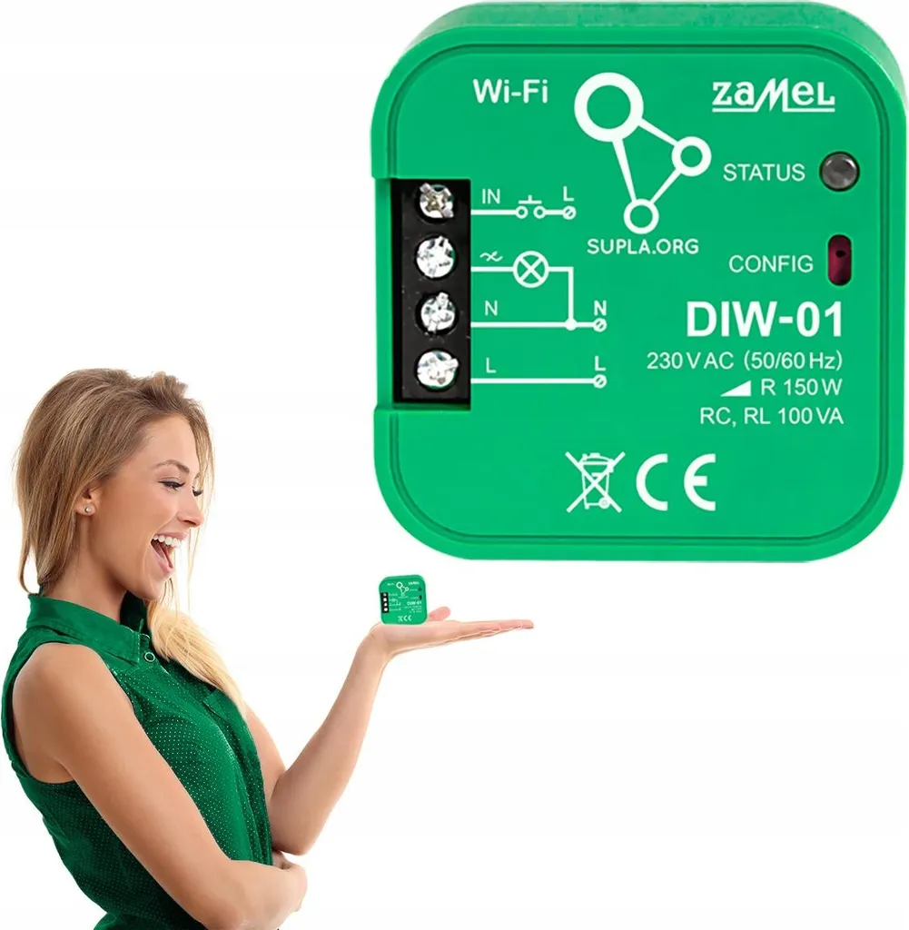 Variateur encastré WiFi DIW-01 Supla Zamel pour éclairage connecté