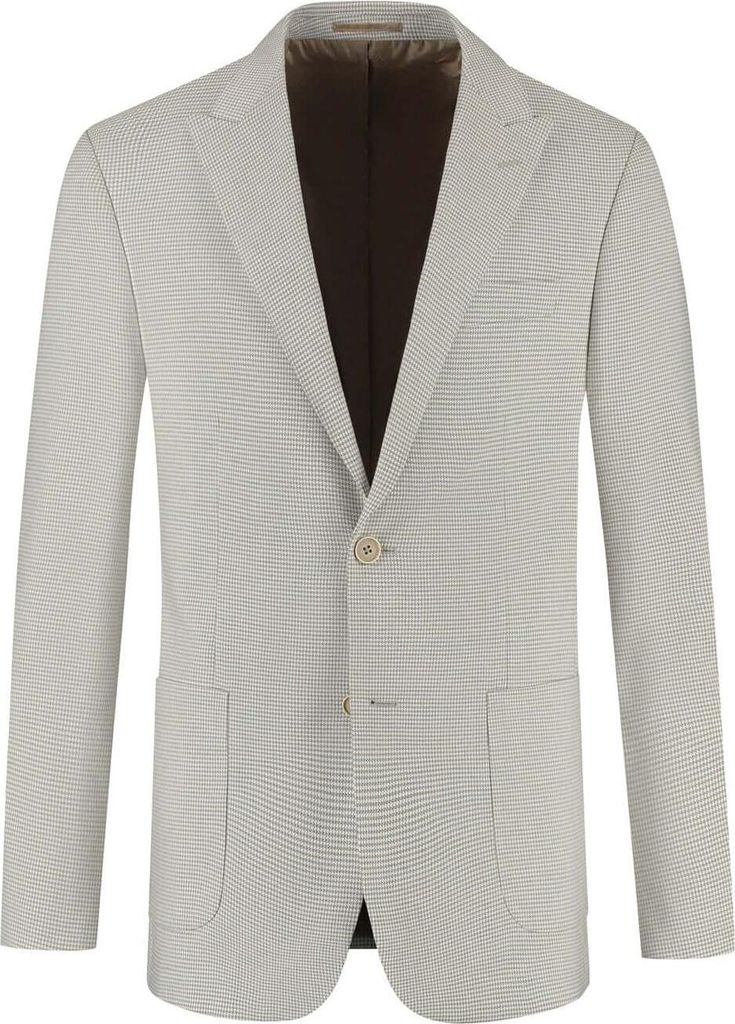 GENTS - Colbert Hahnentritt beige - Viskose - Beige - Größe 48/L