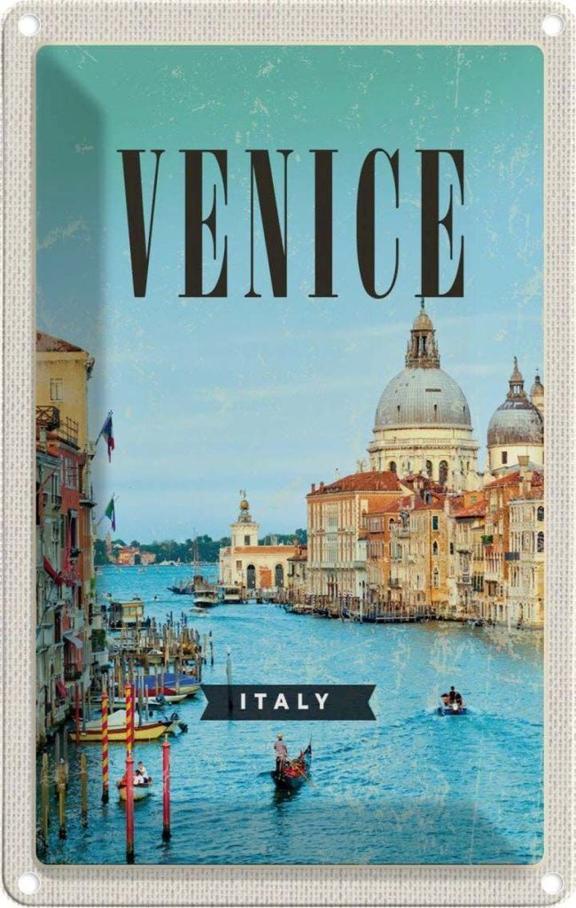 vianmo Blechschild 30x20 cm Venedig Venice Italy Meer Urlaub Bildmotiv Reisemotiv Abenteuer Reisen