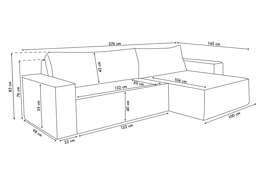 VENASI LUNA XL Ecksofa mit Schlaffunktion und Bettkasten Produktbild 12