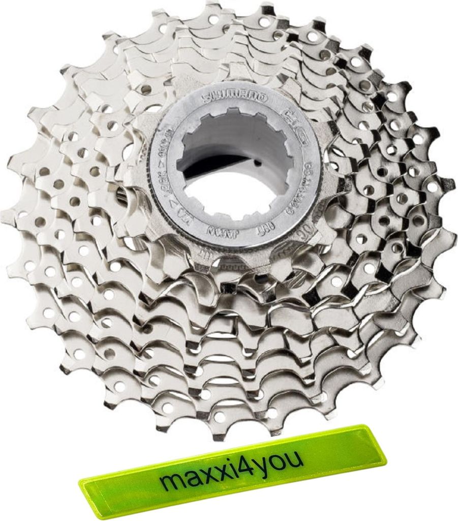 Shimano Sora Kassette CS-HG400-9 Road 9-Fach 11-25 Zähne inkl. maxxi4you Reflexband