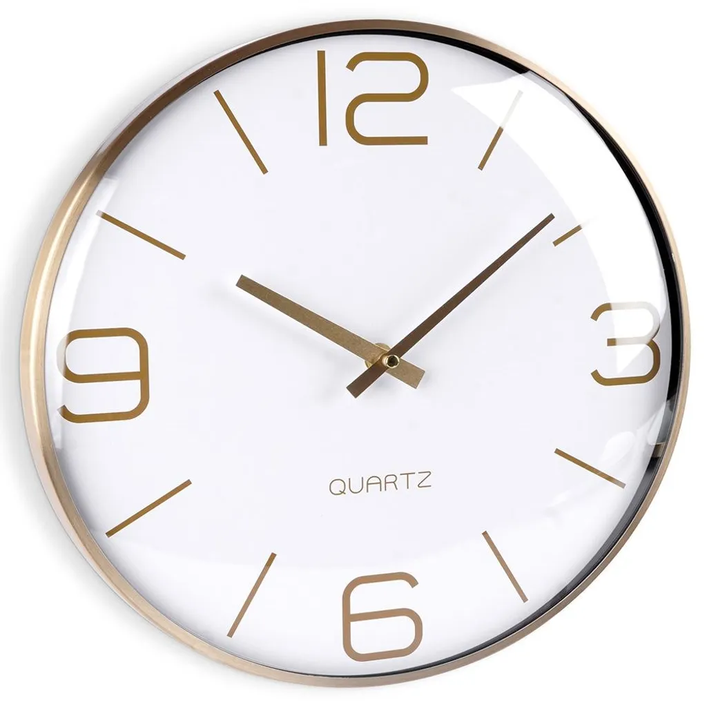 Orologio da Parete Unico Bianco Oro 30cm - Idea Regalo Elegante