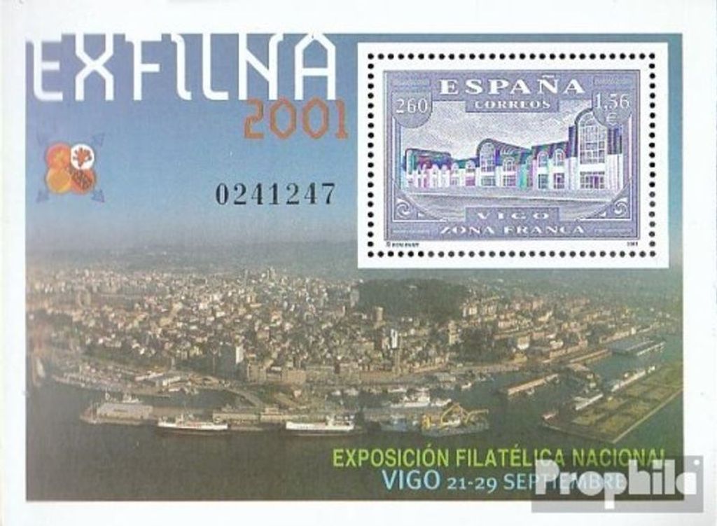 Briefmarken Spanien 2001 Mi Block98 (kompl.Ausg.) postfrisch Briefmarkenausstellung EXFILNA01