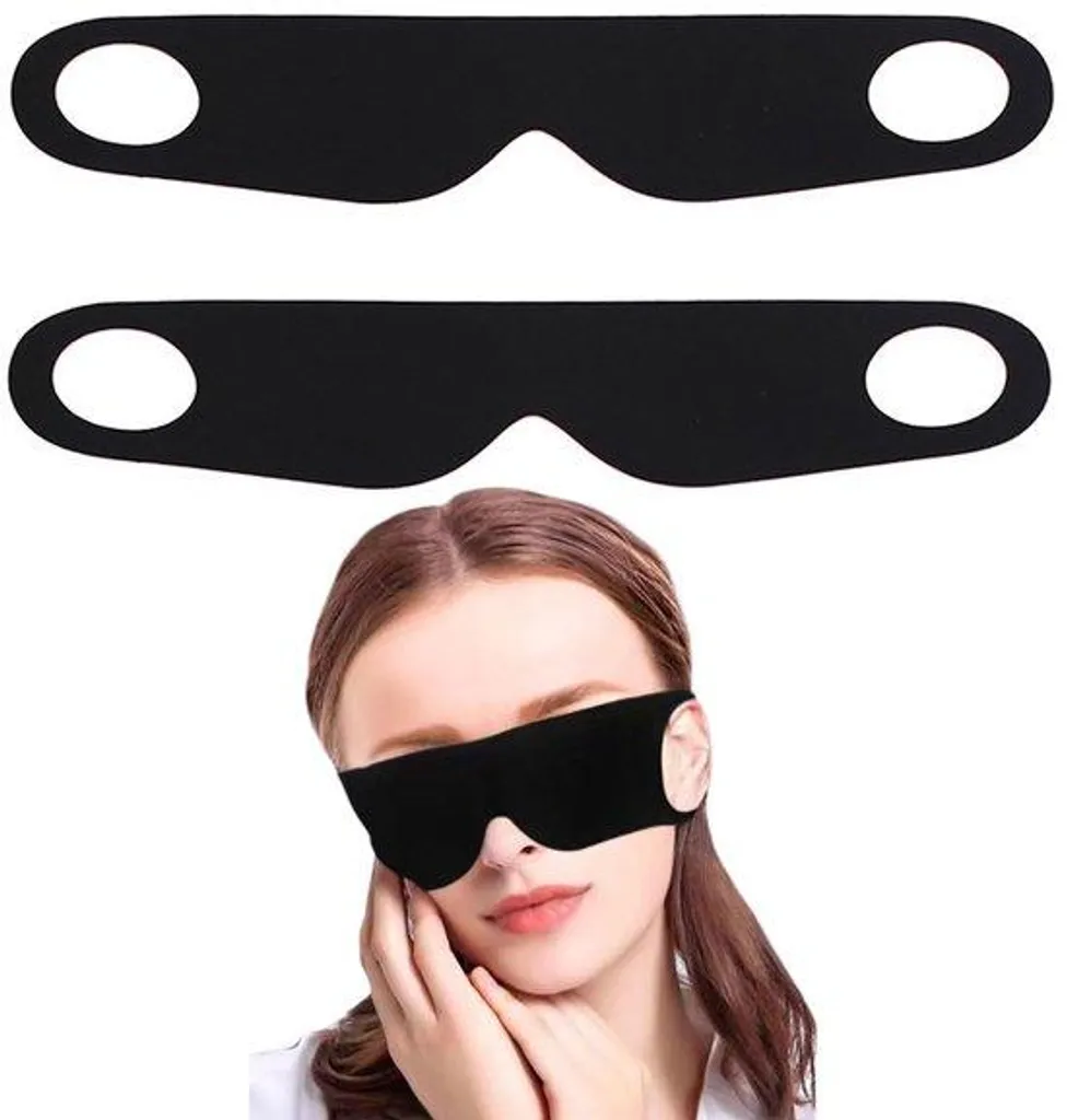 Masque de sommeil pour voyage et sieste, lot de 2 noir ultra-confortable