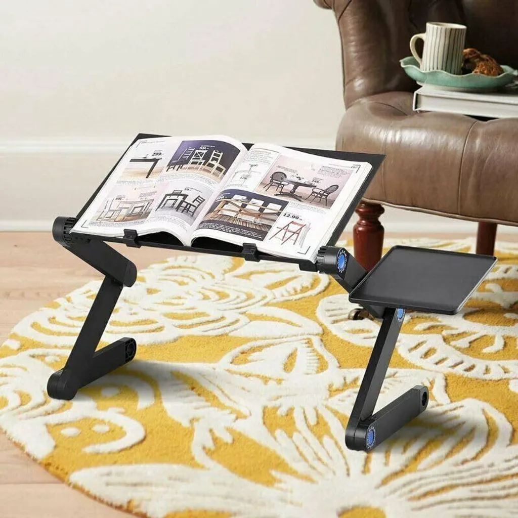 Table d'ordinateur portable pour le lit pliable et orientable noire - 7