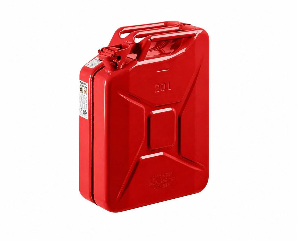 Benzinkanister Kraftstoffkanister Metall 20 Liter Kanister für Benzin und Diesel Rot ral 3020