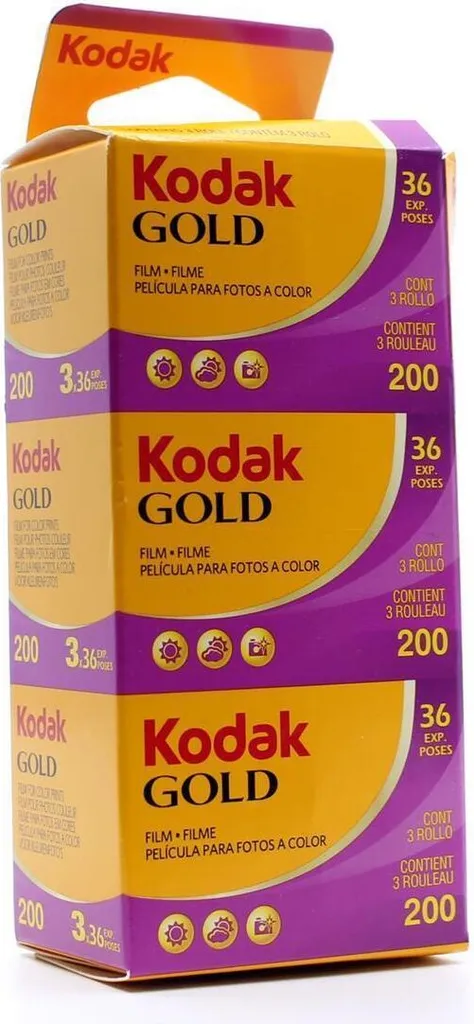 Pellicule photo Gold 200 135/36 pack de 3 films négatifs couleur