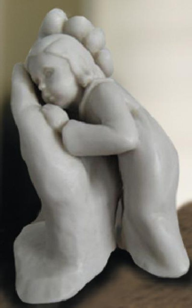 Miniatur "Bleib Sein Kind". Marmorguss