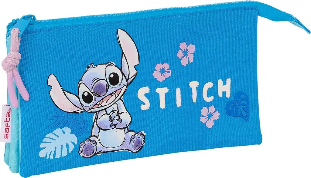 Trousse Lilo & Stitch Multi-compartiments Grand Format Hawaï Bleu