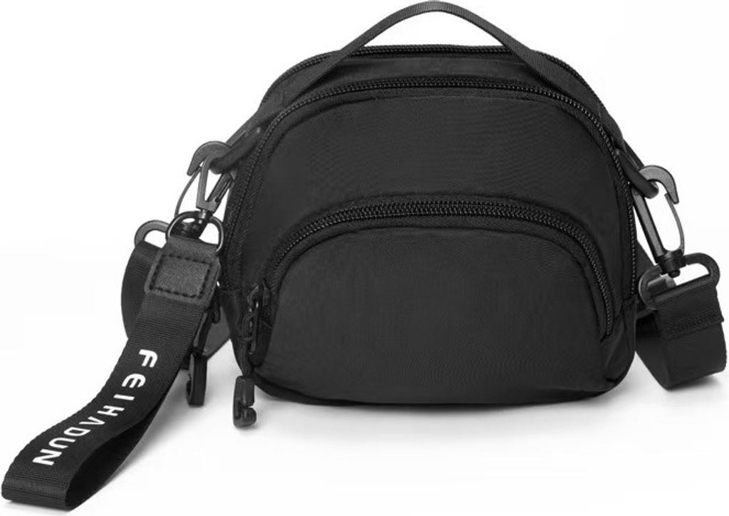 INF Stylische Nylon Crossbody Schultertasche für Herren Schwarz