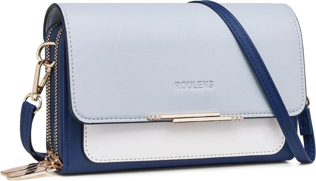 Borsa a tracolla piccola da donna in Finto cuoio con scomparto per cellulare - Blu navy