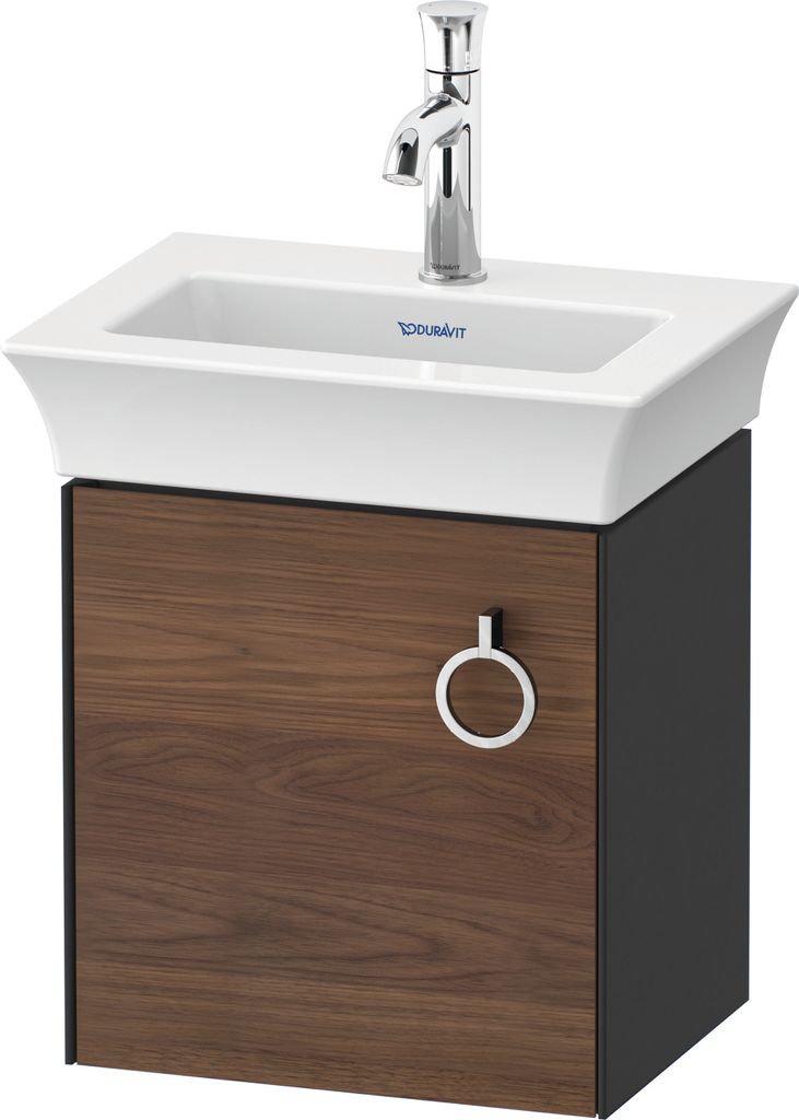 Duravit White Tulip, Waschtischunterbau wandhängend, Breite 384 x Tiefe 298mm, mit 1x Tür Anschlag links, mit Griff, WT4250L7758