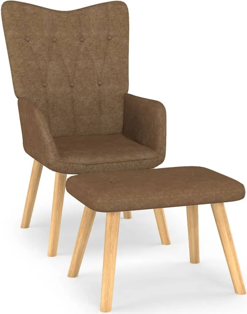 Fauteuil de Relaxation avec Repose-pieds Taupe Tissu The Living Store