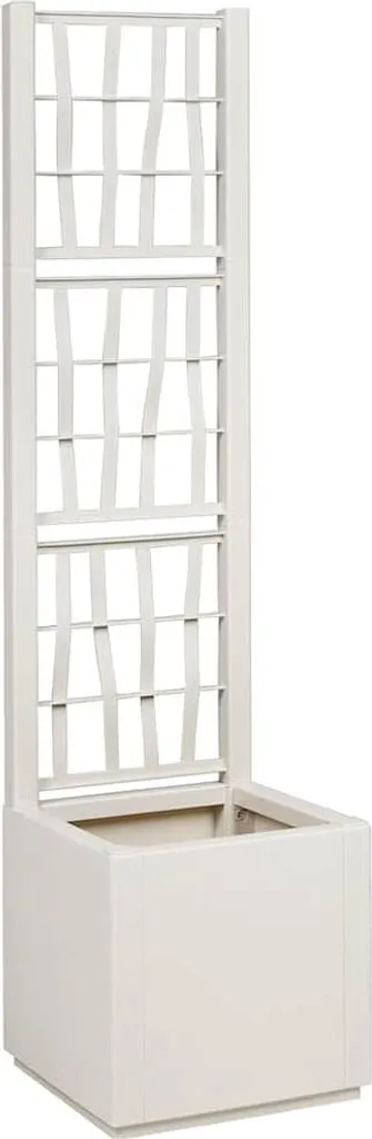 Jardinière colonne blanche en PP 140cm résistante aux intempéries