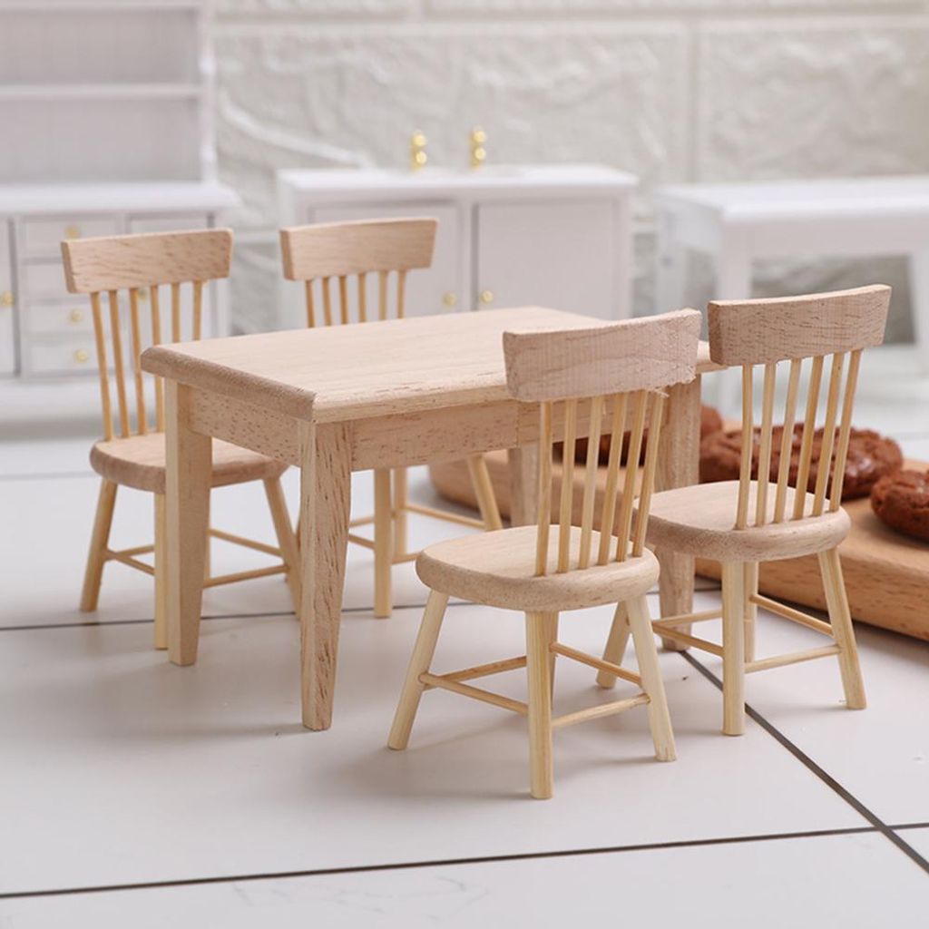 DIY 1:12 Modell Esszimmerstuhl Puppenhäuser Miniaturmöbel Realistische exquisite Accessoires