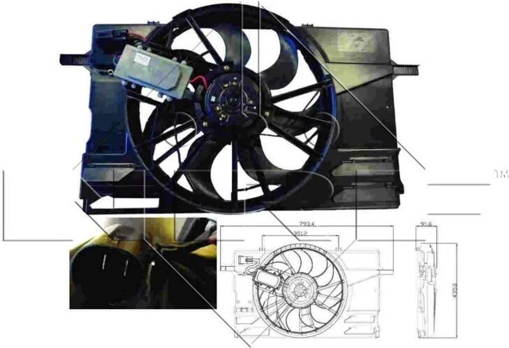 Ventilateur de Radiateur NRF 47412 OE 130303929 pour Volvo S40 et V50