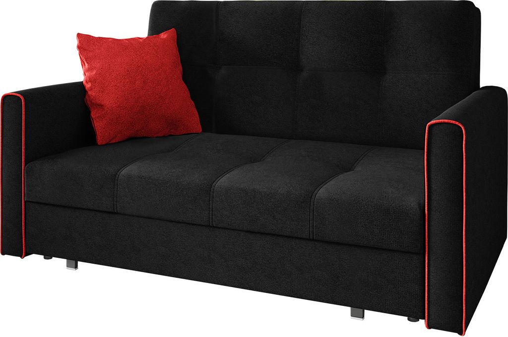 MIRJAN24 Schlafsofa Viva Bis III, 3-Sitzer Sofa mit Bettkasten und Schlaffunktion, Polstersofa vom Hersteller, Stilvoll Couch (Alova 04 + Alova 46)