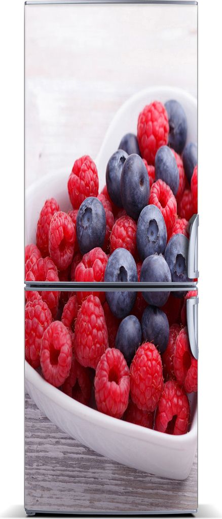 Tulup Kühlschrankdekoration - Magnetmatte - 70 cm x 190 cm - Magnet auf dem Kühlschrank - Himbeeren Und Heidelbeeren