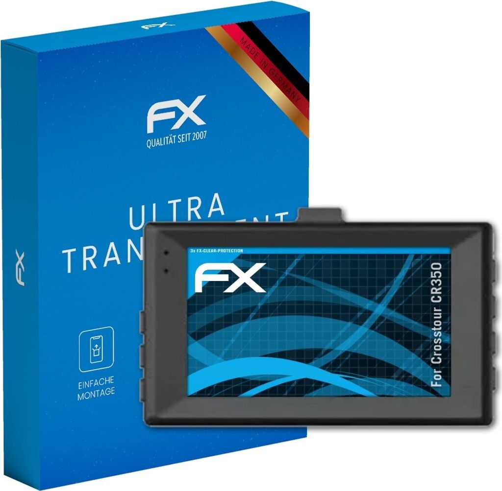 atFoliX FX-Clear 3x Schutzfolie kompatibel mit Crosstour CR350 Displayschutzfolie