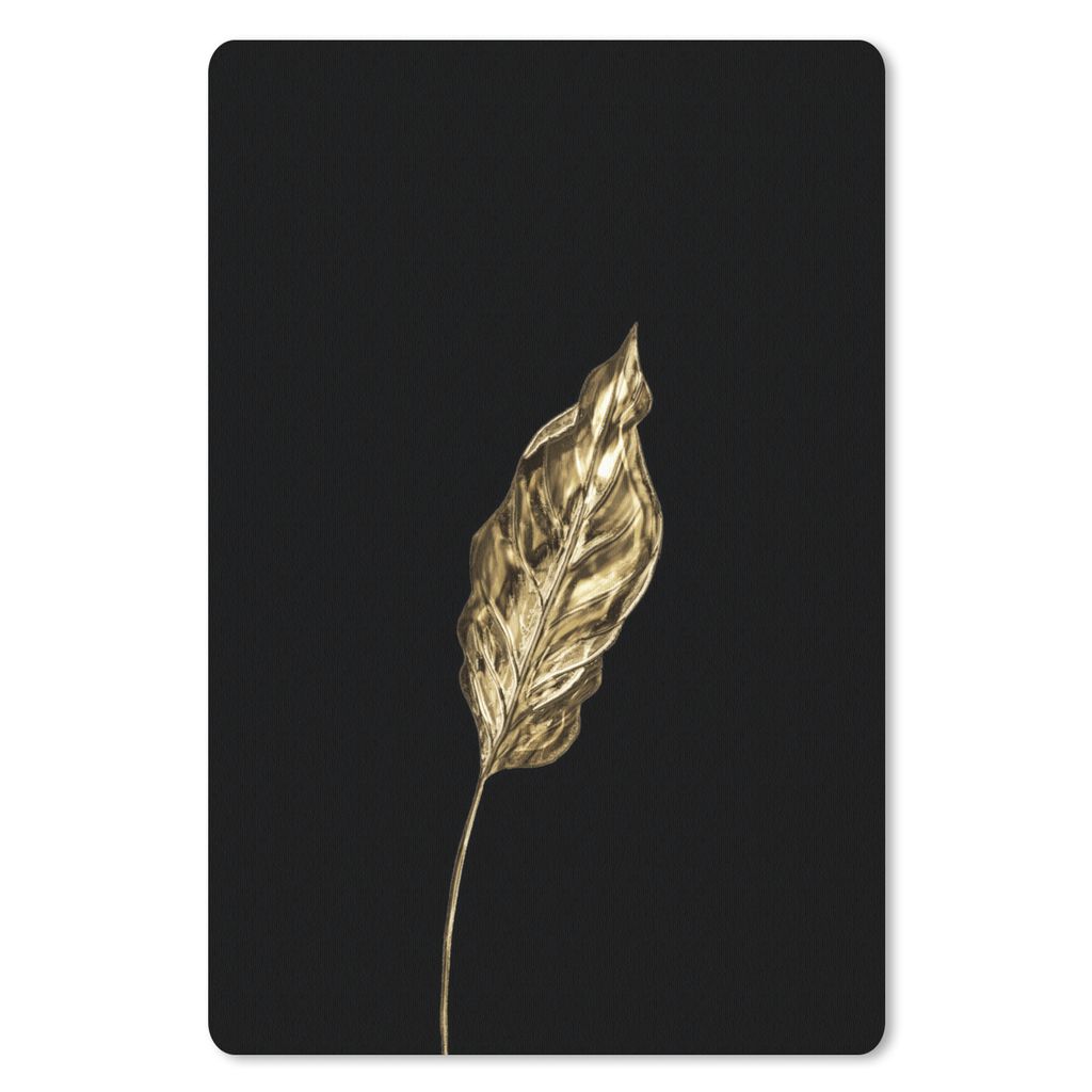 MuchoWow Mauspad Mousepad Schwarz und Gold - Blatt - Abstrakt 40x60 cm - Mousepads - Maus Mat - Pad - Mausunterlage - Schreibtisch Accesoire