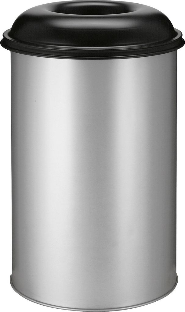Feuerlöschender Papierkorb 200 Liter - Aluminium Grau, Schwarz