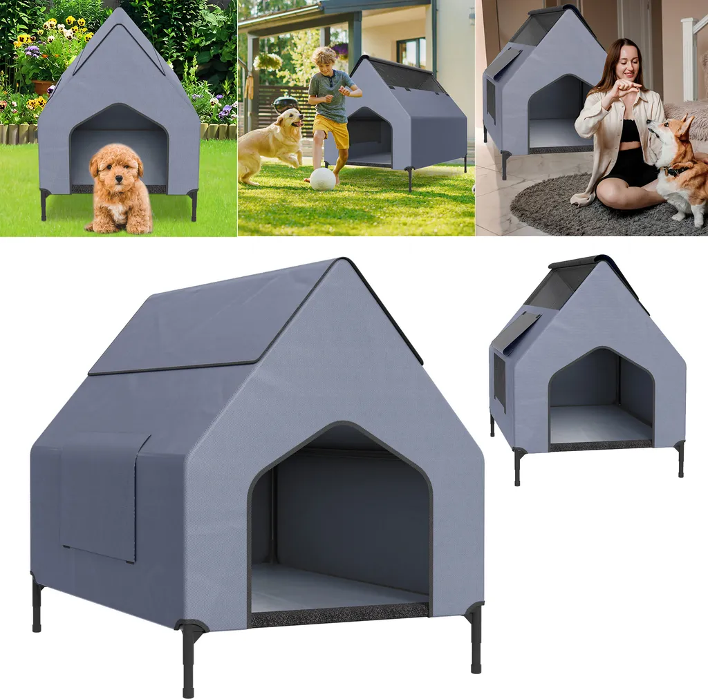 Lit pour Chien Anti-Humidité et Griffures avec Toit de Protection S