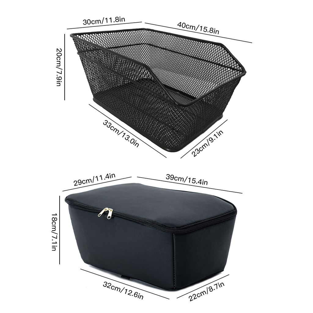 Fahrrad-Rücksitzkorb, große Kapazität, wasserabweisend, hohe Tragfähigkeit, robuster Metallkorb für Fahrräder