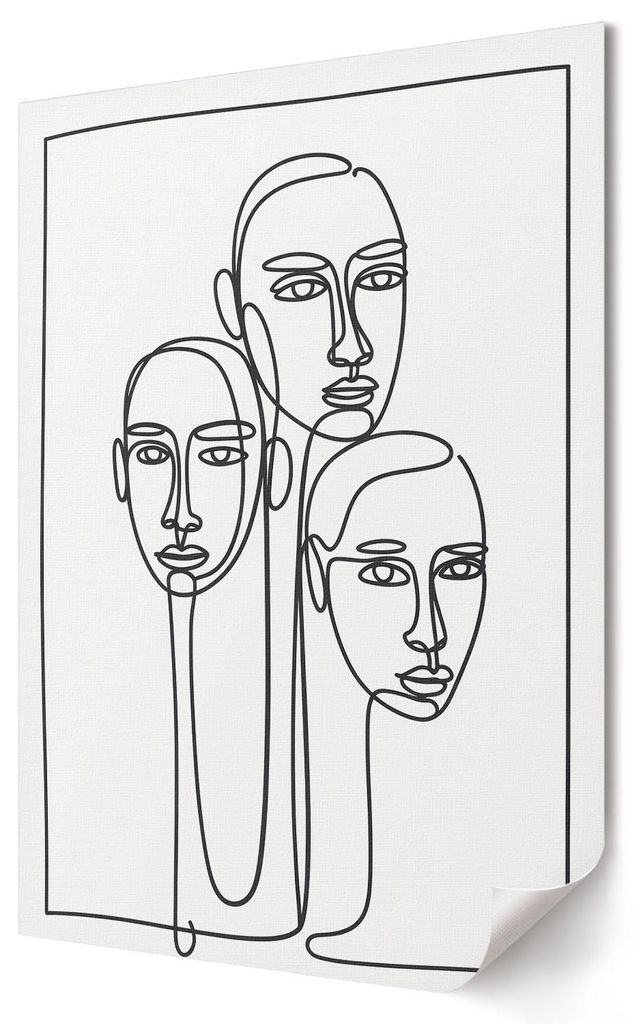 Charakter-Linienzeichnung- Kunstdruck A2 (42x59 cm) - Künstlerisch, minimalistisch- Wandbild für Wohnzimmer Schlafzimmer & Flur, Modernes Poster ...