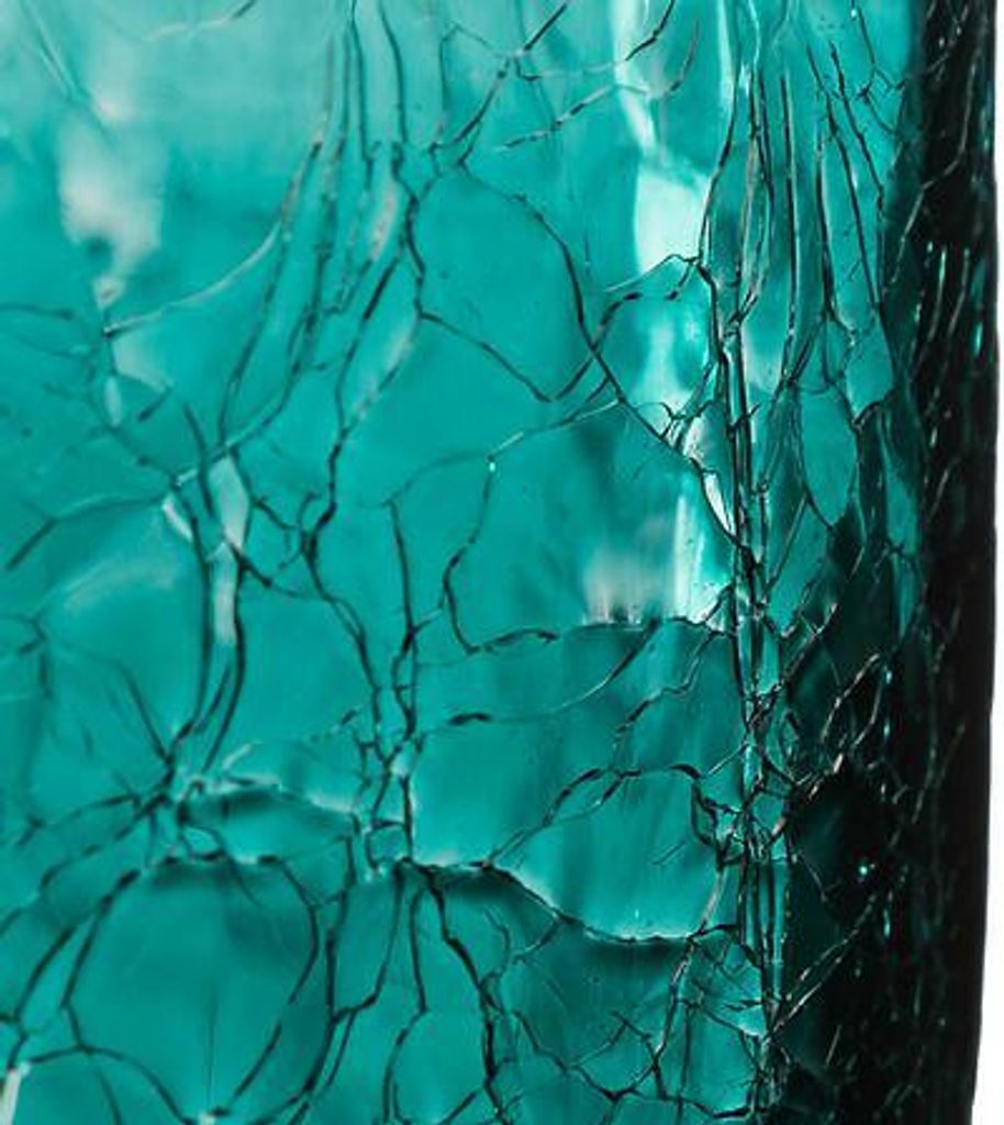 Skleněná váza Crackle 20 cm s mořským gradientem v moderním Obrázek produktu 