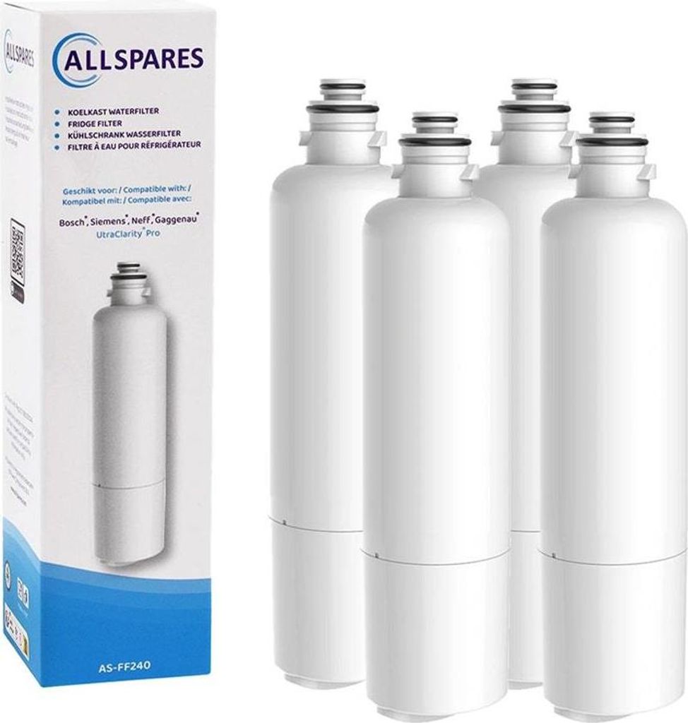 AllSpares Wasserfilter (4x) für Kühlschrank Ultra Clarity Pro geeignet für Bosch