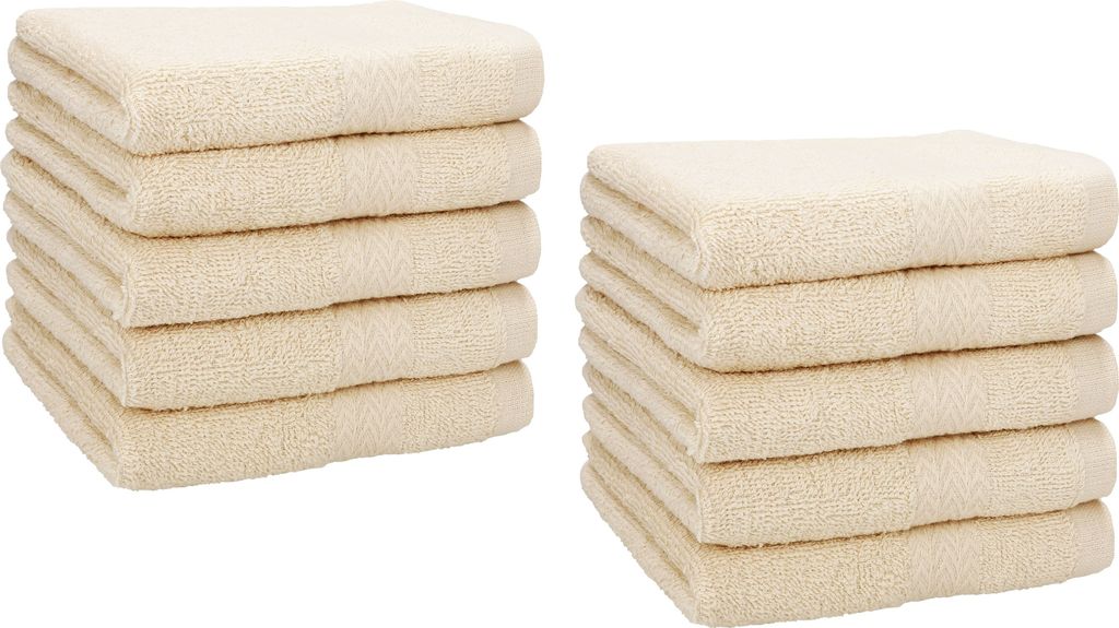 Betz 10 Stück Seiftücher 30x30 cm PREMIUM 100% Baumwolle Farbe: sand