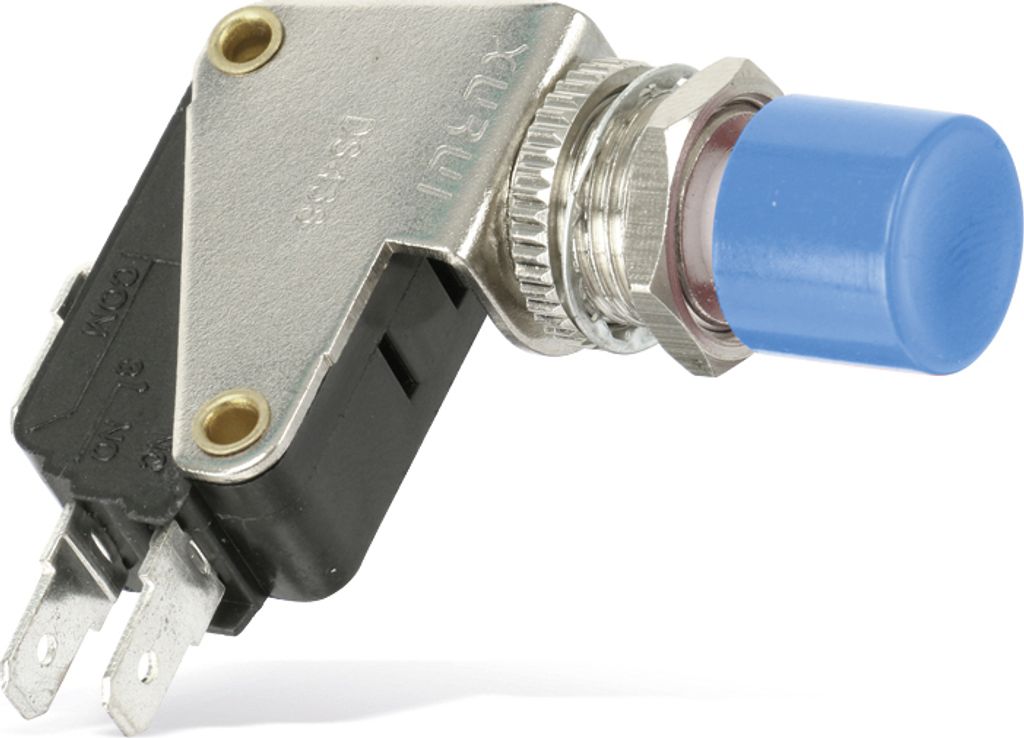 Einbau-Drucktaster DS438, 7,5 A/250 V, blau