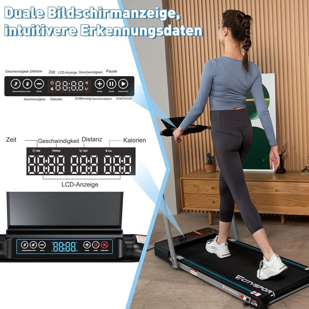 CITYSPORTS Laufband Elektrisch Leises Laufband Produktbild 5