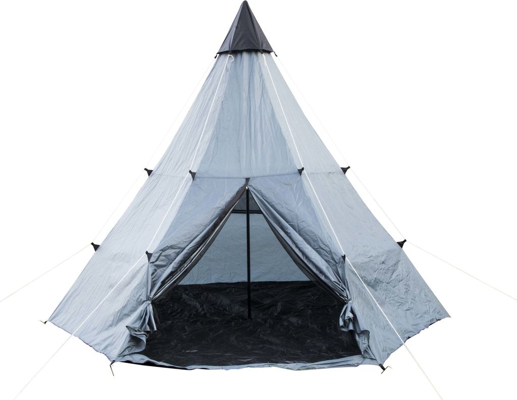 Tipi Zelt - 4 Personen - 360 x 360 x 260cm - Grau/Anthrazit Produktbild 