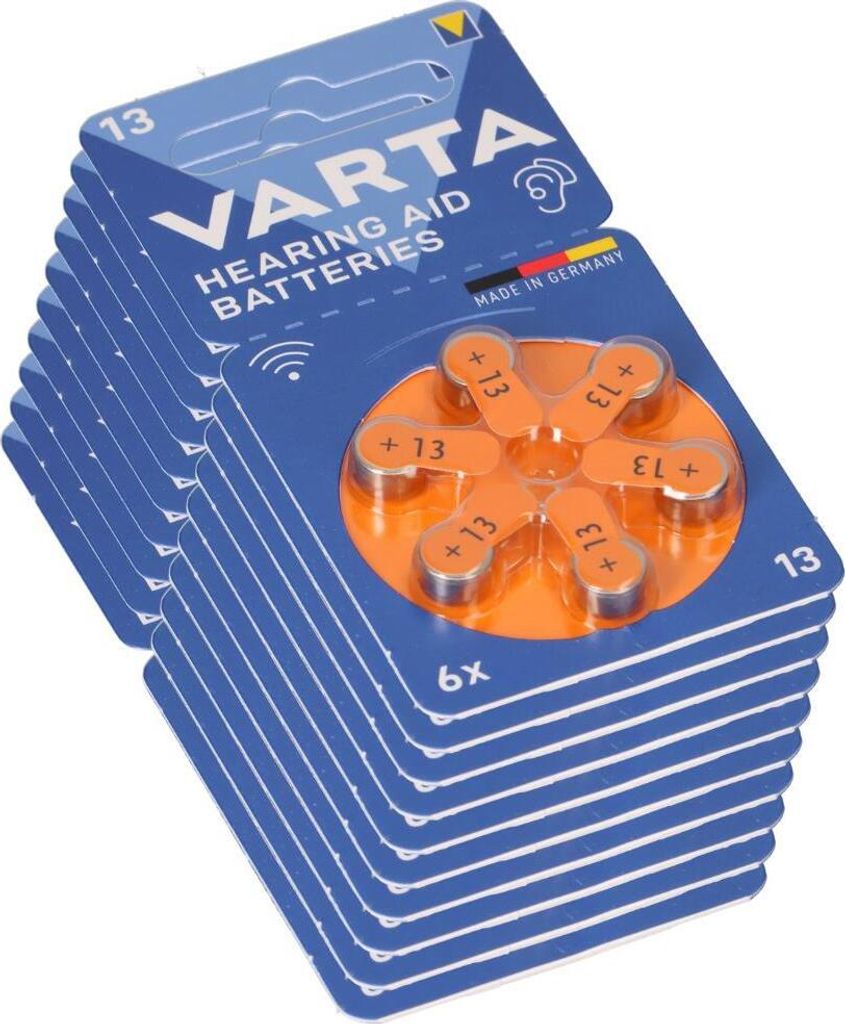 60x Varta Hearing Aid Batterie 13 PR48 Hörgerätebatterie Produktbild 