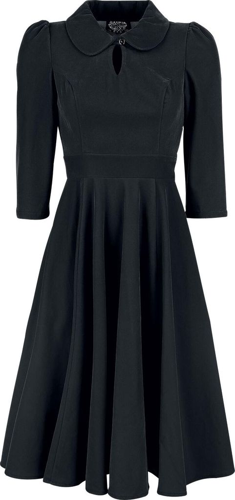 H&R London Mittellanges Kleid Damen Glamorous Velvet Tea Dress schwarz XS