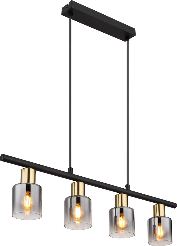 Globo Lighting Hängeleuchte Metall schwarz matt, 4x E14