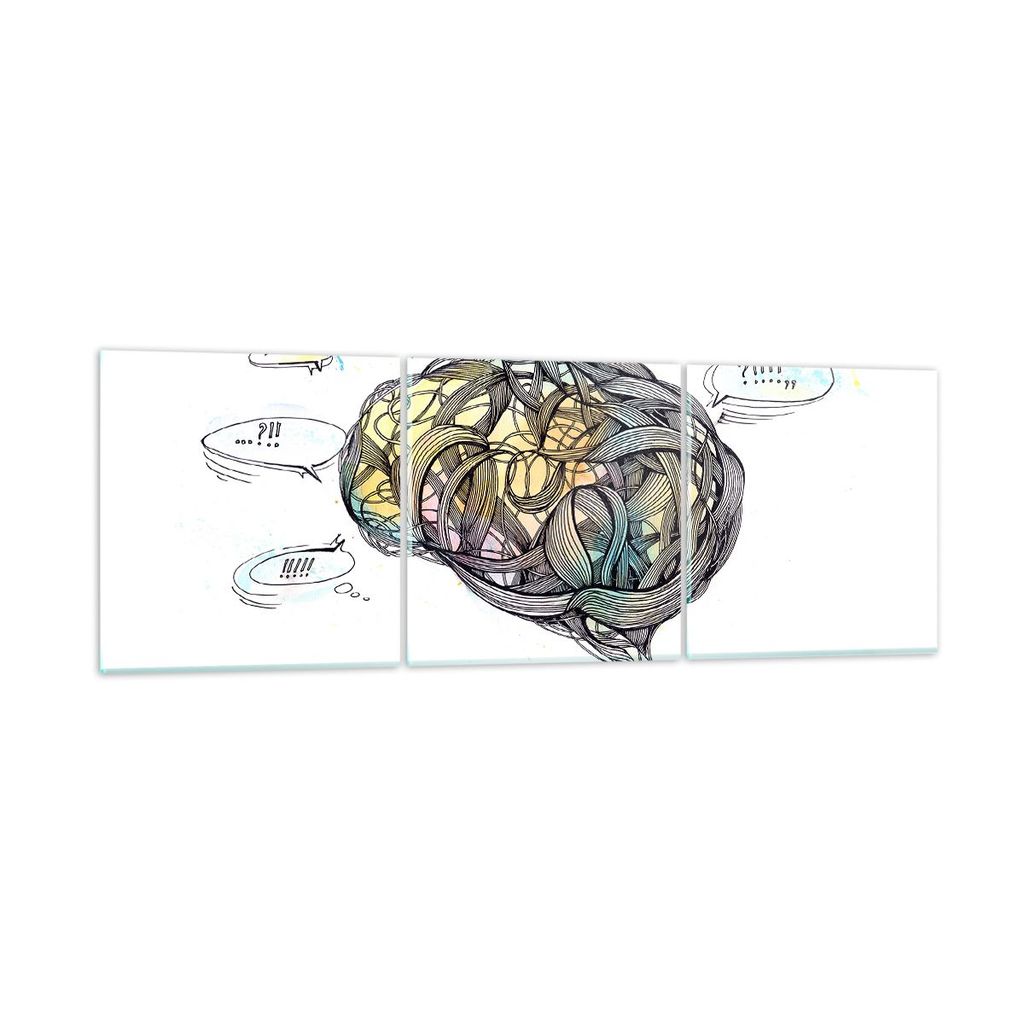 Bilder auf glas - Gehirn Bildung Experiment Illustration - 90x30cm - Glasbilder - Wandbilder - Kunstdruck - Wanddekoration aus Glas - Glas Bilder -...