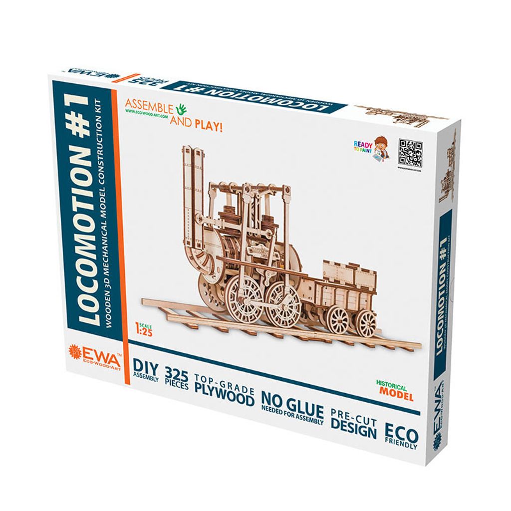3D drevený model - Lokomotíva 40 cm Obrázok produktu 8
