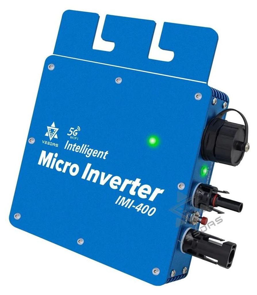 400W Solar-Netzanschluss-Mikro-Wechselrichter, IP65 wasserdicht, WIFI-Kommunikation, bis zu 99,5% Effizienz, Blau 400W IMI, 230V, 22-50V