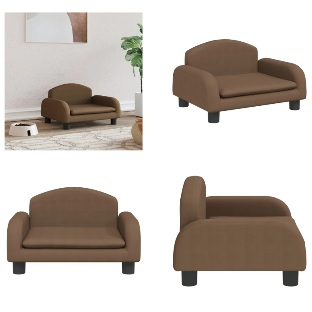 vidaXL Letto per cani marrone 50x40x30 cm in tessuto - letto per cani - letti per cani - divano per cani - divano per animali domestici