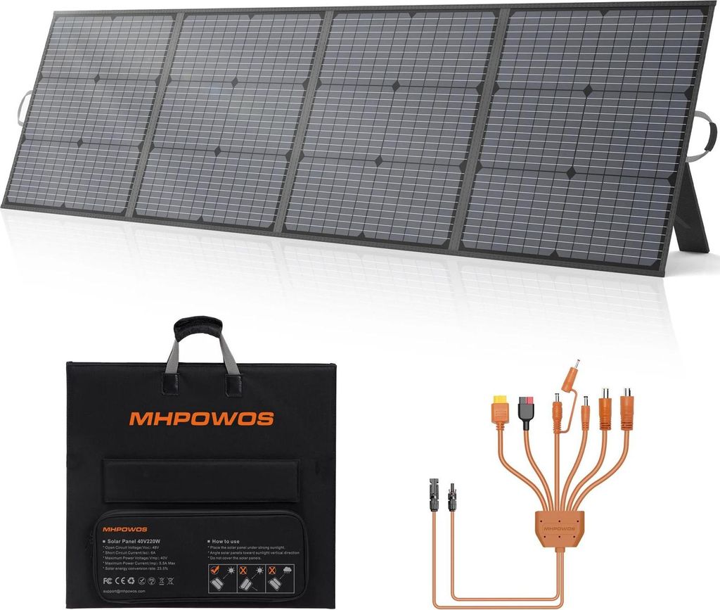 Solarpanel, tragbar, faltbar, 220W Solarpanel