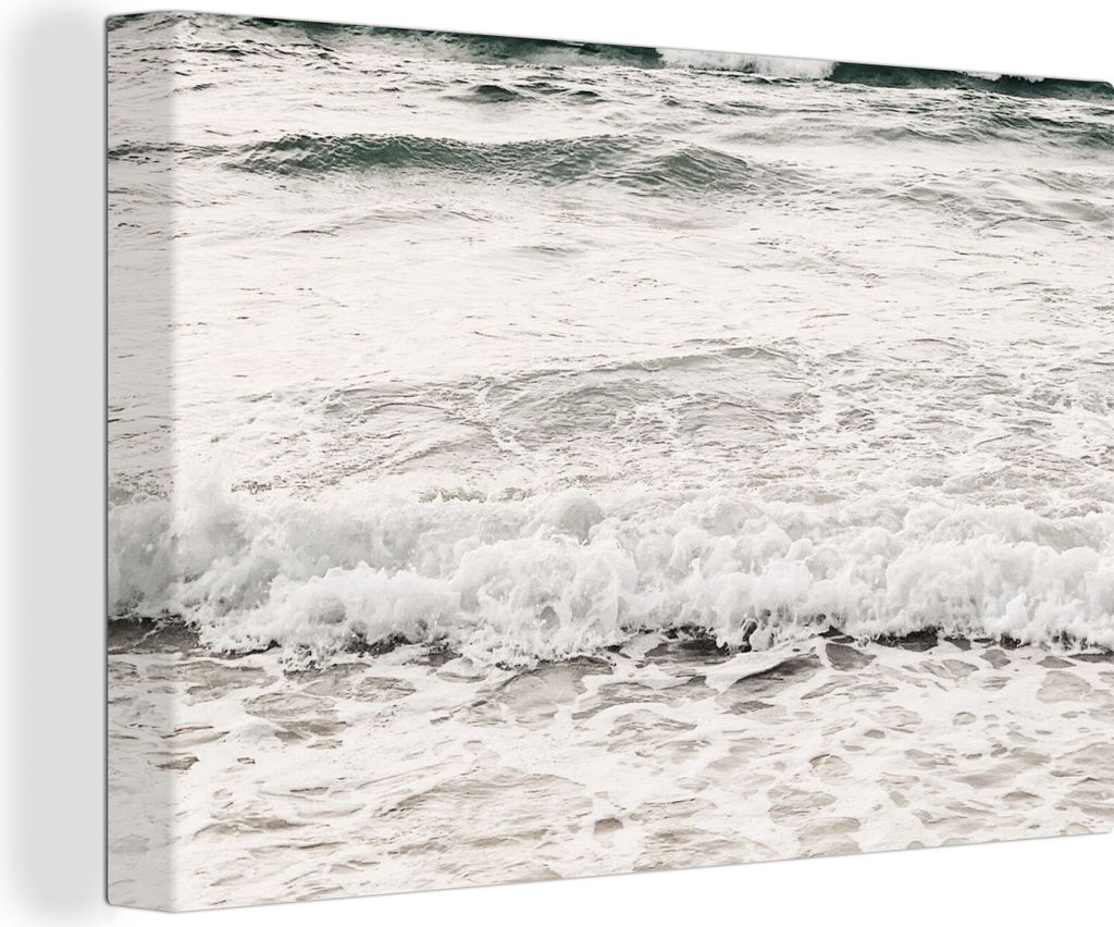 MuchoWow - Leinwandbilder - Meer - Sommer - Wellen, Wandbild, Wanddeko Bilder Wohnzimmer, 30x20 cm